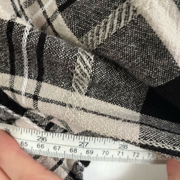 Linen Blend Womens Size 24W Studio Ease Woman Plaid Button Up Shirt Collar - Picture 7 of 9